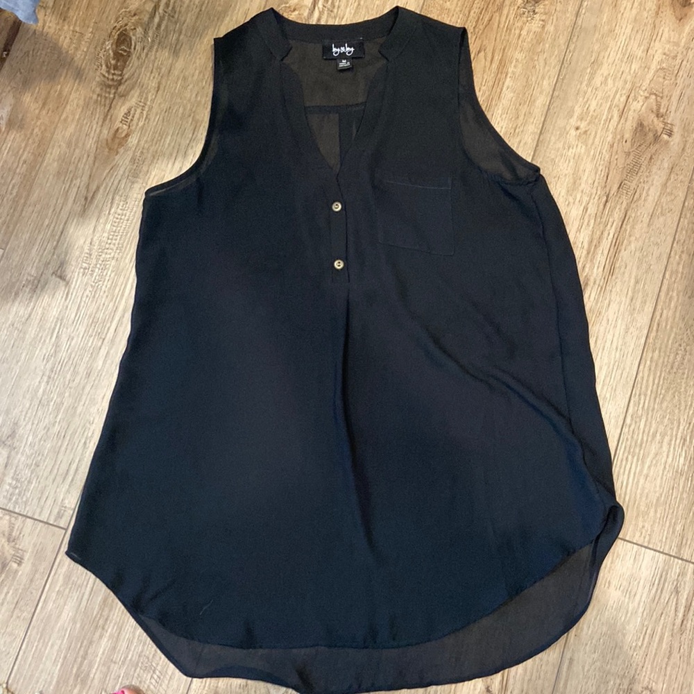 By&By sheer black pocket tank - Picture 1 of 4